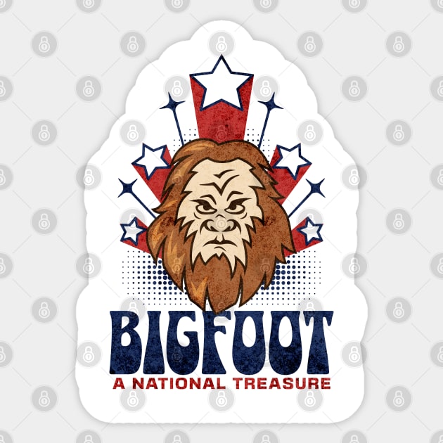 Bigfoot a National Treasure USA Sticker by TeaTimeTs